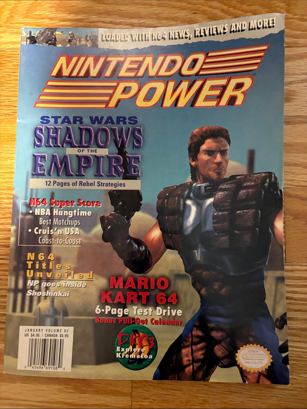 Nintendo Power Magazine with Star Wars Shadows of the Empire Cover Vol. 92